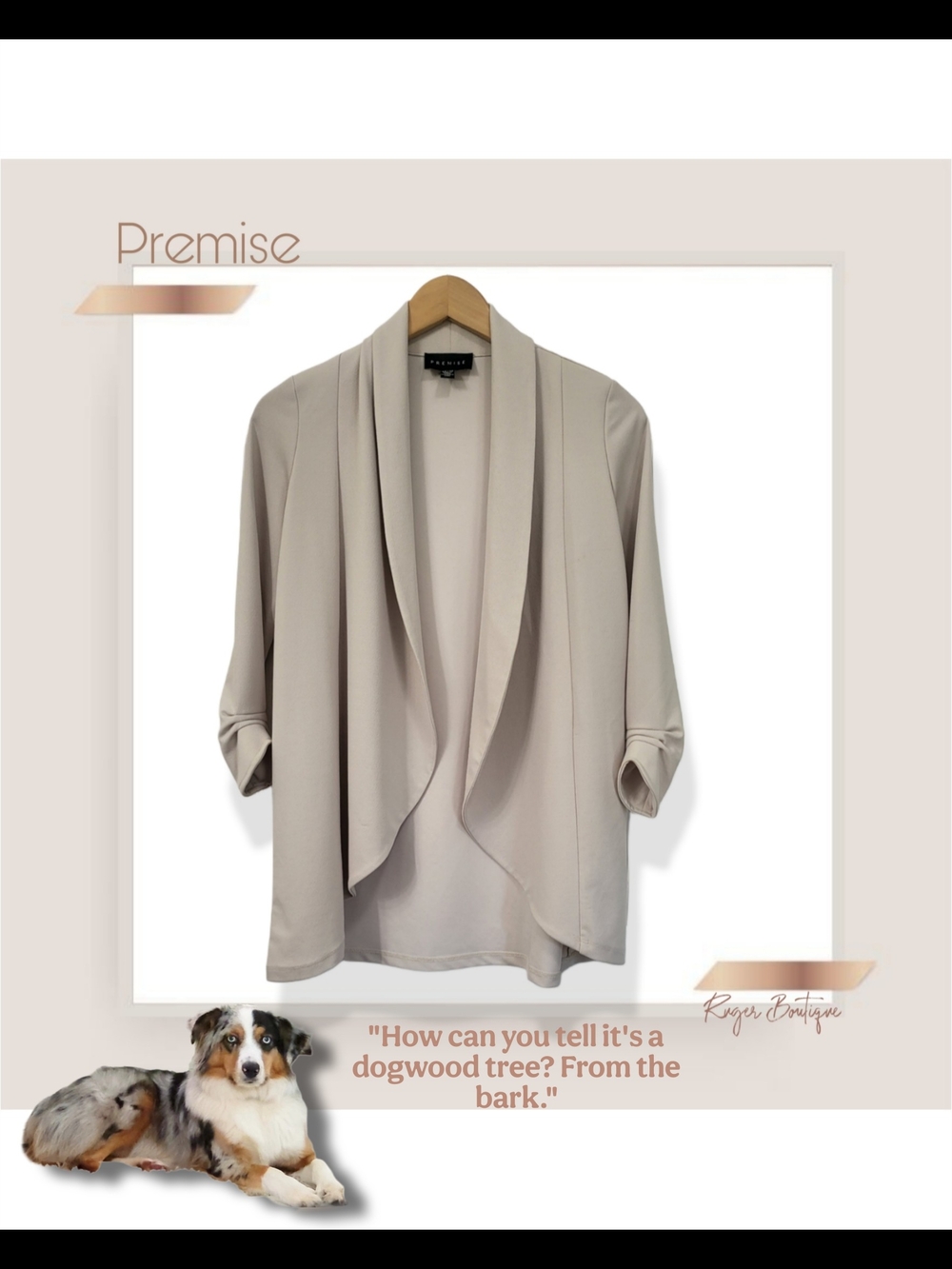 🌿Premise XS Tan Lightweight Open Front Waterfall Jacket Draped Blazer - Picture 10 of 10
